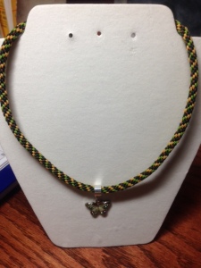 Spring necklace w/butterfly pendant